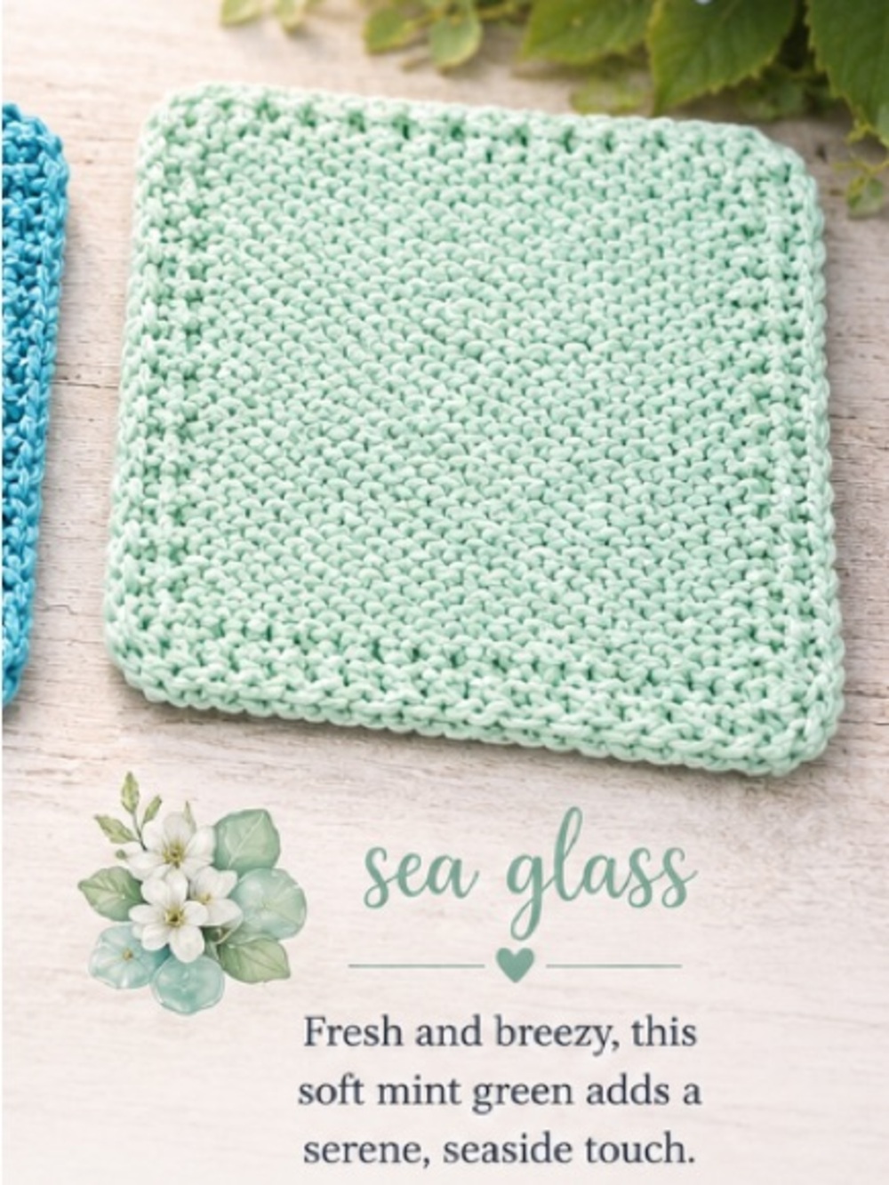 Bundle of 3 Sweet Shirley’s “Sea Glass” Dishcloth